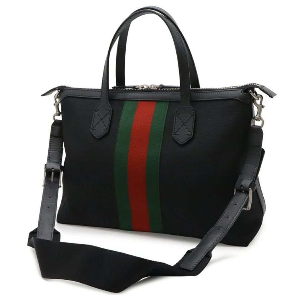 Gucci Nylon Canvas Leather Tote Bag - Picture 2 of 8